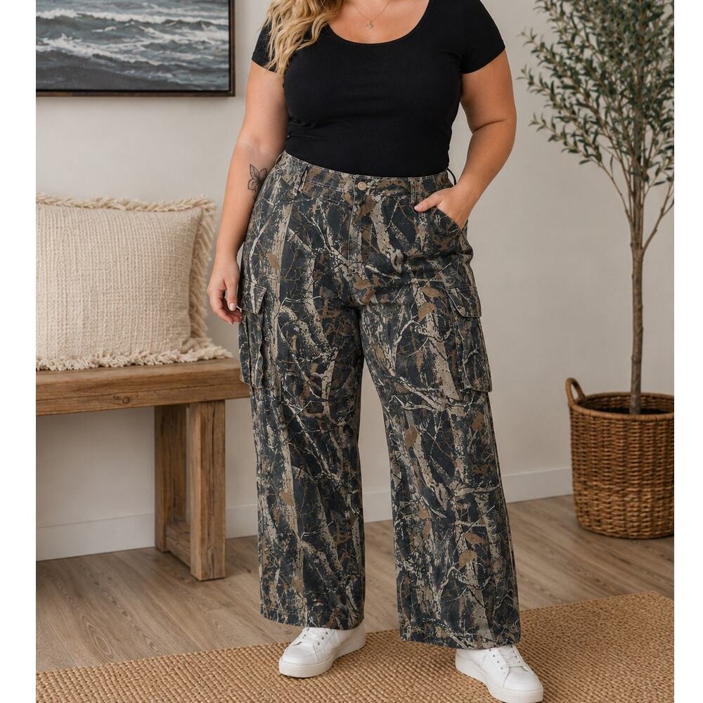 Disclosure Y2K Realtree Woodland Camouflage Camo Cargo Skater Fit Pants Size 20